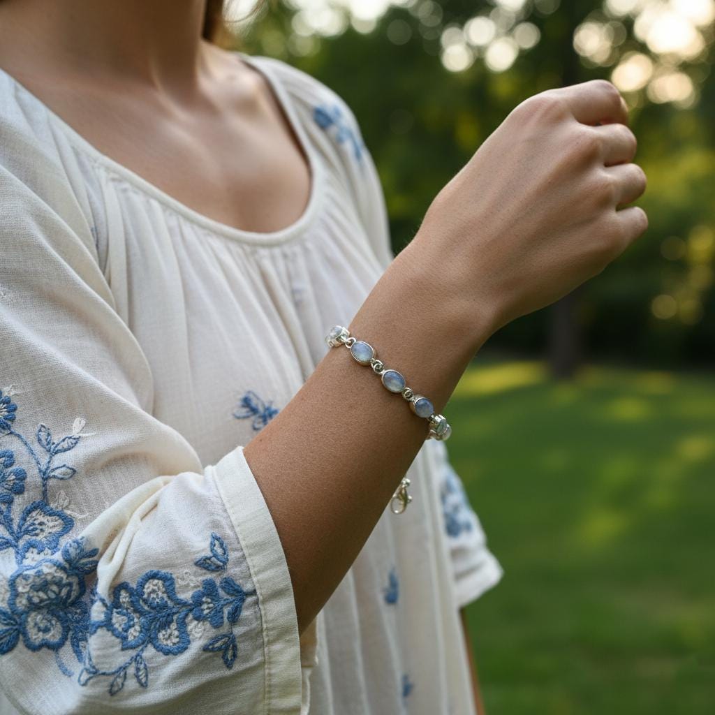 Moonstone Bracelet, White stone bracelets, Handmade Bracelet, white stone bracelet, Gift for her, Gemstone Bracelets, valentines day gift