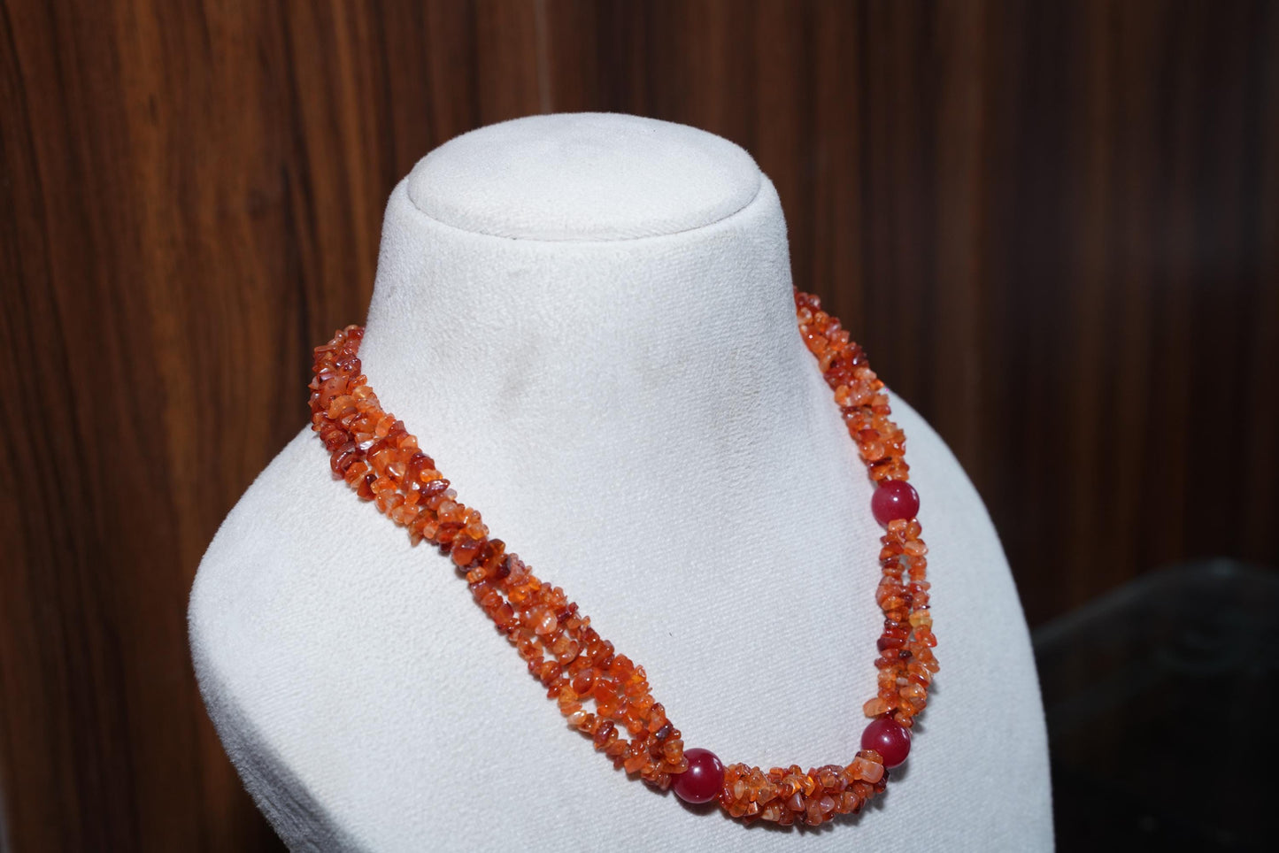 Fiery Carnelian Chip Necklace: Genuine Gemstone, Women's Gift