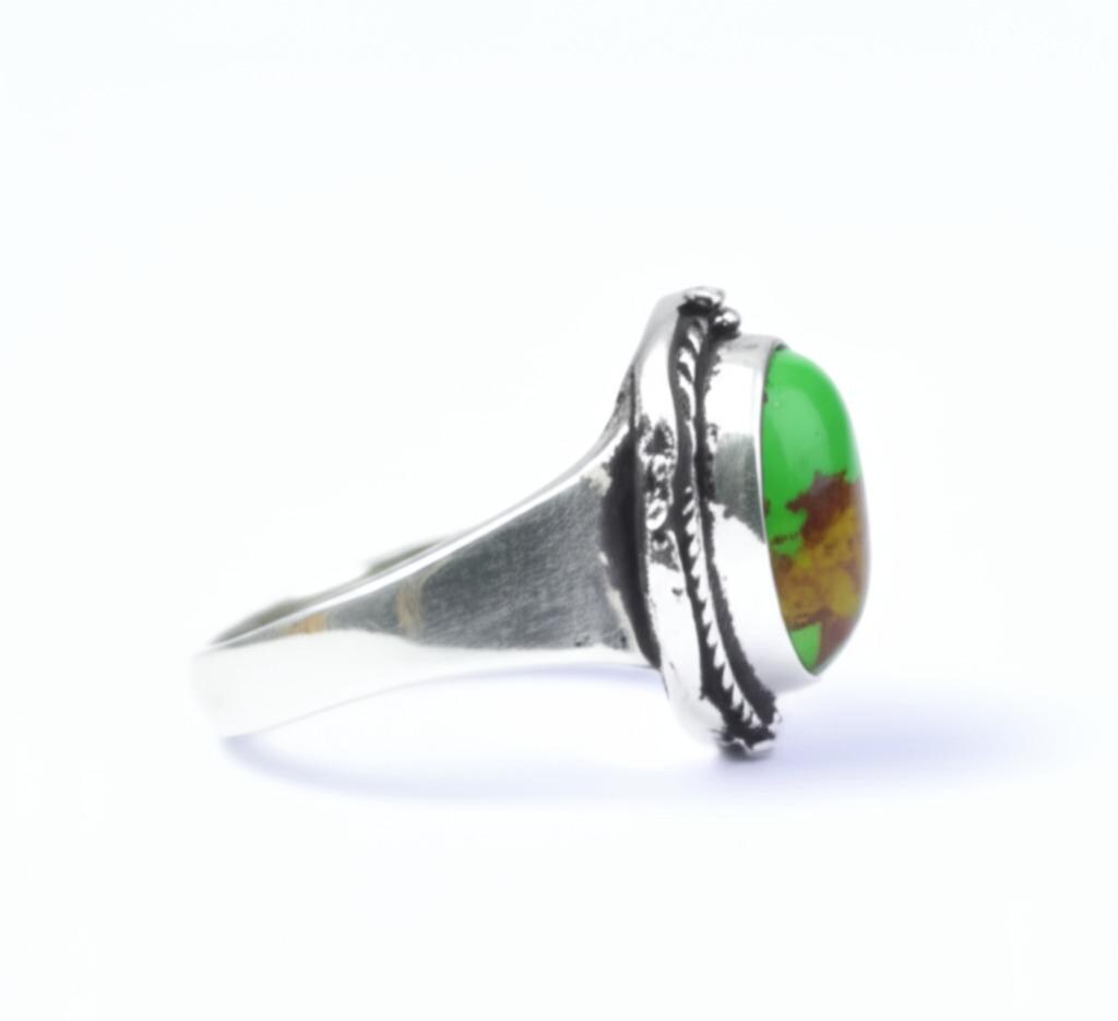 Green Copper Turquoise Ring, Gemstone Ring, 925 Silver Ring, Handmade Ring, Natural Turquoise, December Birthstone, Ring For Women