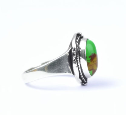 Green Copper Turquoise Ring, Gemstone Ring, 925 Silver Ring, Handmade Ring, Natural Turquoise, December Birthstone, Ring For Women