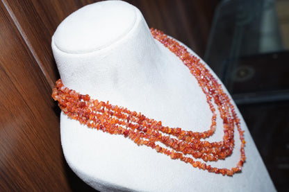 Multistrand Carnelian Nugget and Chip Necklace | Carnelian necklace, Gemstone necklace, Valentines Day Gift, Gift for her, Handmade Necklace