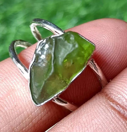 Moldavite  Ring, Handmade Ring, 925 Silver Ring, Natural Moldavite , Dainty Ring, Raw Gemstone Ring, Moldavite Women Ring, Statement Ring
