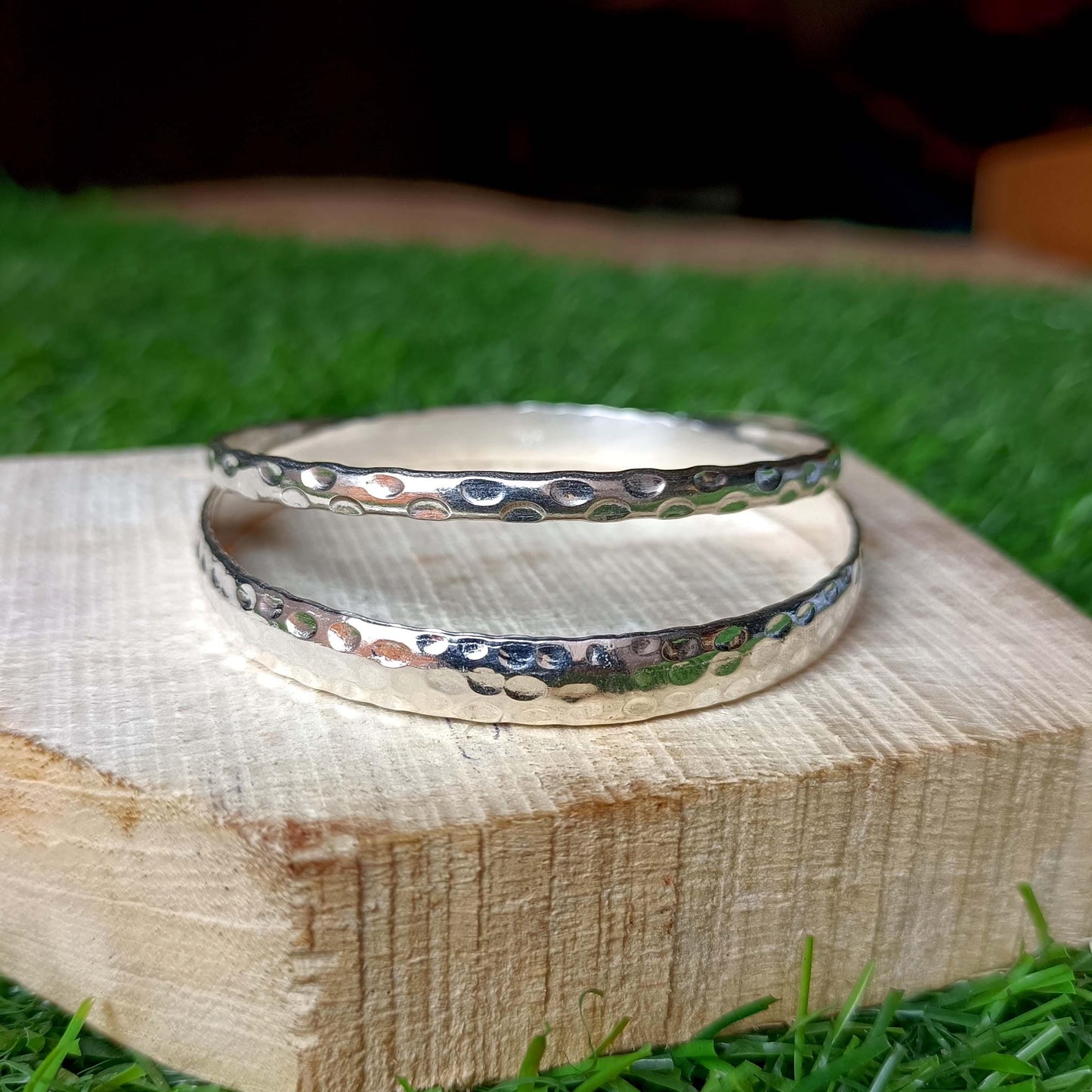 Two Set Bangle, 925 Silver Bangle, Hammered Bangle, Women Bangle, Dainty Bangle, Handmade Elegant & Unique Silver Bracelet For Wedding Gift