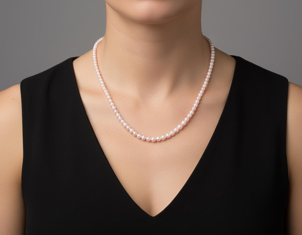 Pink pearl necklace, Delicate necklace, Minimalist necklace, Feminine jewelry, gift for her, birthday or anniversary gift, Mother's Day gift