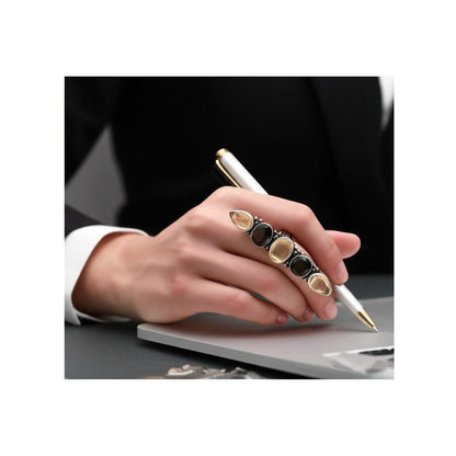 Statement Garnet Silver Ring, Unique Long Sterling Silver Cocktail Ring, Bohemian Gemstone Stack Ring, Handmade ring, Show Ring for her,