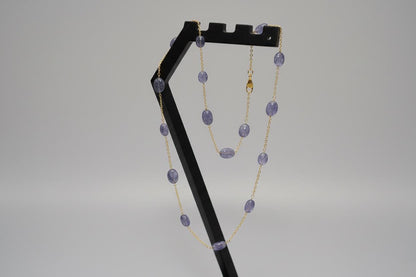 Tanzanite Necklace Gold Plated | Handmade Tanzanite Gemstone Jewelry | Dainty Gold Necklace | December Birthstone Jewelry | Christmas Gift