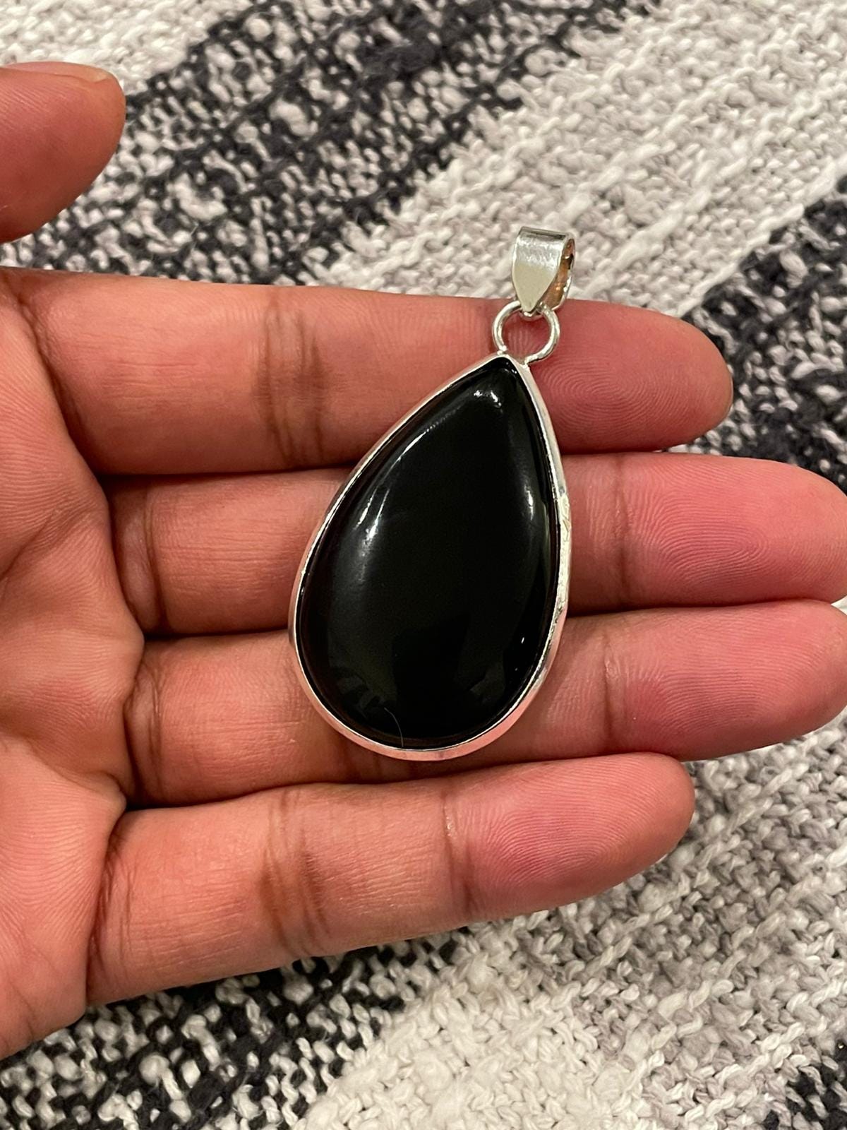 Black Onyx Pendant, Onyx Pendant, Black Pendant, Gemstone Pendant, Black Gemstone Handmade Jewelry Pendant, Boho Pendant, Minimalist Jewelry