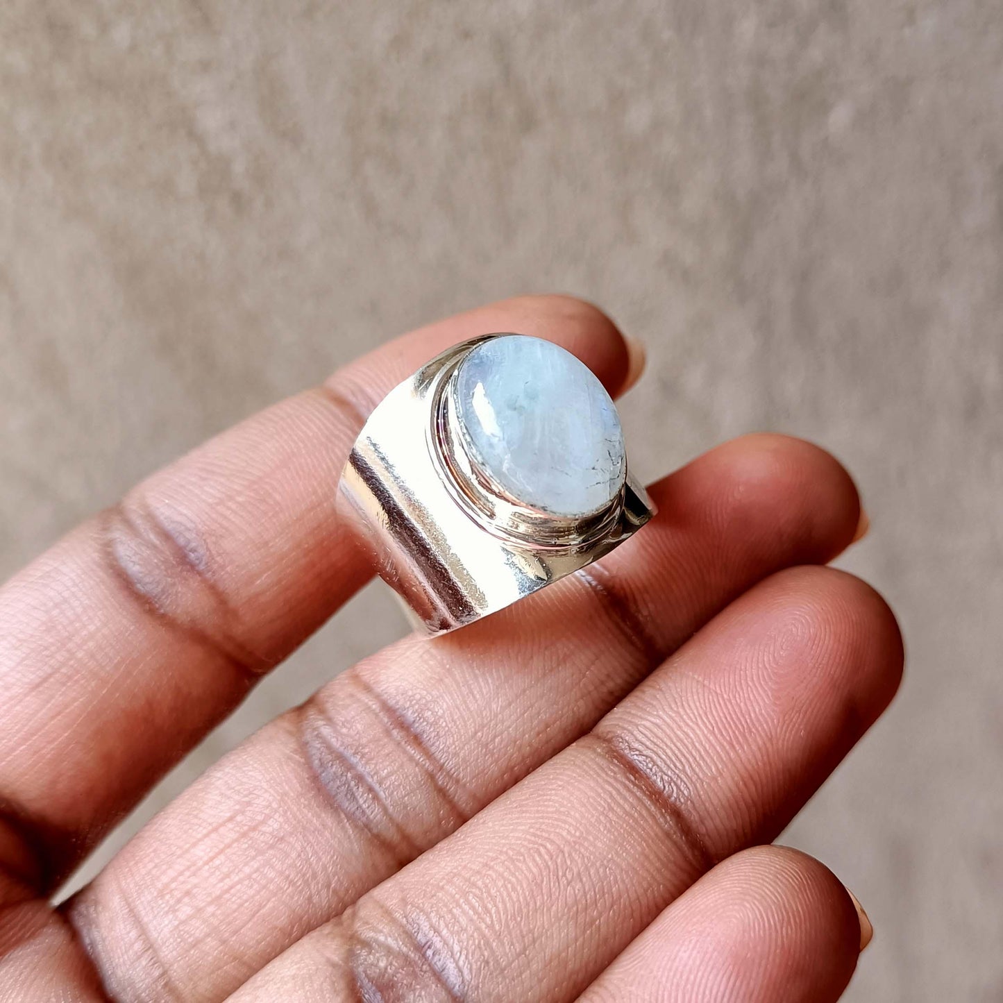 Dainty Moonstone Ring in 925 Silver - Handcrafted Elegance, Statement Jewelry for Her| Natural Moonstone - Christmas gift