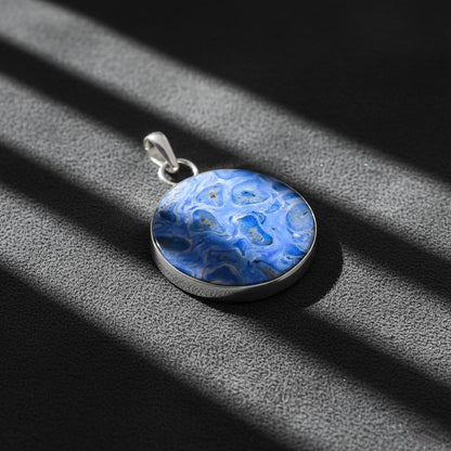 Serenity Blue Agate Pendant | Women pendent, Silver Pendant, Women Pendant, Natural Agate, Dainty Pendant, Agate Jewelry, Boho Pendant, Gift