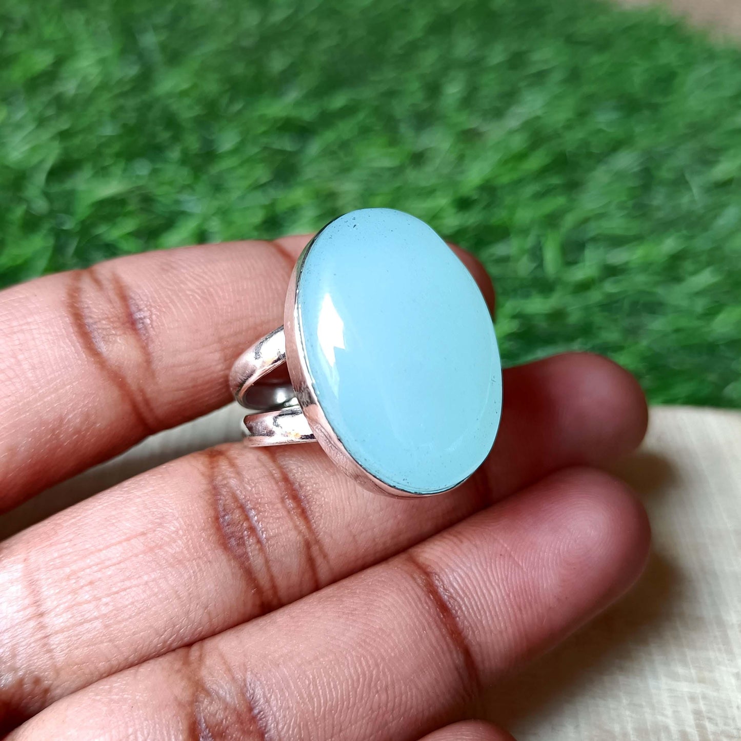 Chalcedony Ring, Women Ring, 925 Silver Ring, Handmade Ring, Gemstone Ring, Chalcedony Jewelry, Bohemian Ring, Natural Chalcedony