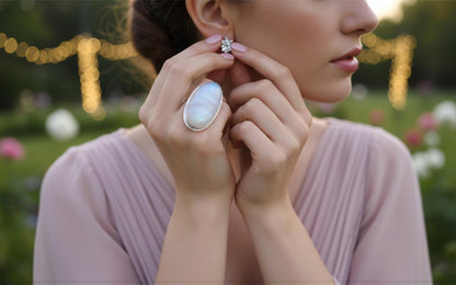 Etsy Moonstone Ring, Gemstone Ring, 925 Silver Ring, Natural Moonstone, Handmade Ring, Dainty Ring, Moonstone Jewelry, Statement Ring, Gift