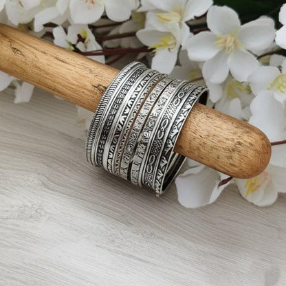 925 Sterling Silver Bangles, 5 Set Bangles, Stackable Bangles, Silver Bangle for Her~ him, Handmade Bangles for Gift on Christmas, Handmade