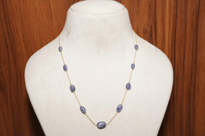 Tanzanite Necklace Gold Plated | Handmade Tanzanite Gemstone Jewelry | Dainty Gold Necklace | December Birthstone Jewelry | Christmas Gift