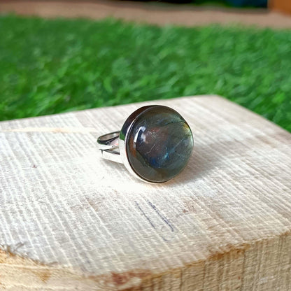 Sterling Silver Labradorite Ring | Blue Flash Labradorite Statement Ring | Natural Gemstone Ring | Boho Jewelry Gift for Her