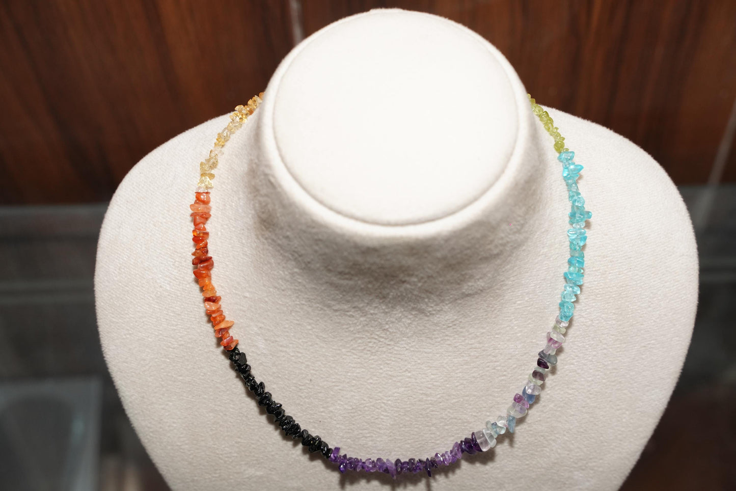 Rainbow Gemstone Necklace – Amethyst, Lapis Lazuli, Aquamarine, Aventurine & Citrine – Colorful Healing Crystal Jewelry, Gift for Her