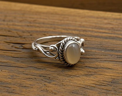 Handmade Smoky Quartz Ring | Sterling Silver Gemstone Ring | Oval Stone Ring | Unique Gift for Her, Smoky Quartz Statement Ring