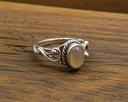 Handmade Smoky Quartz Ring | Sterling Silver Gemstone Ring | Oval Stone Ring | Unique Gift for Her, Smoky Quartz Statement Ring