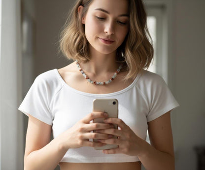 Multi Stone Necklace – Fluorite, Carnelian & Sunstone Pendant | Gold Plated Sterling Silver Necklace | Unique Healing Crystal Jewelry Gift