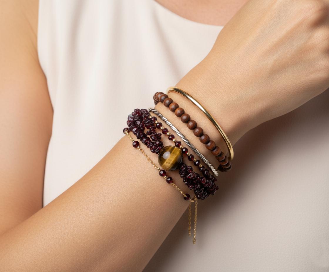 Garnet Bracelet, Tiger Eye  Bracelets, Handmade Bracelet, Gift Her, Garnet Gemstone Bracelet, Garnet bracelet, Gold Plated Garnet Bracelets.