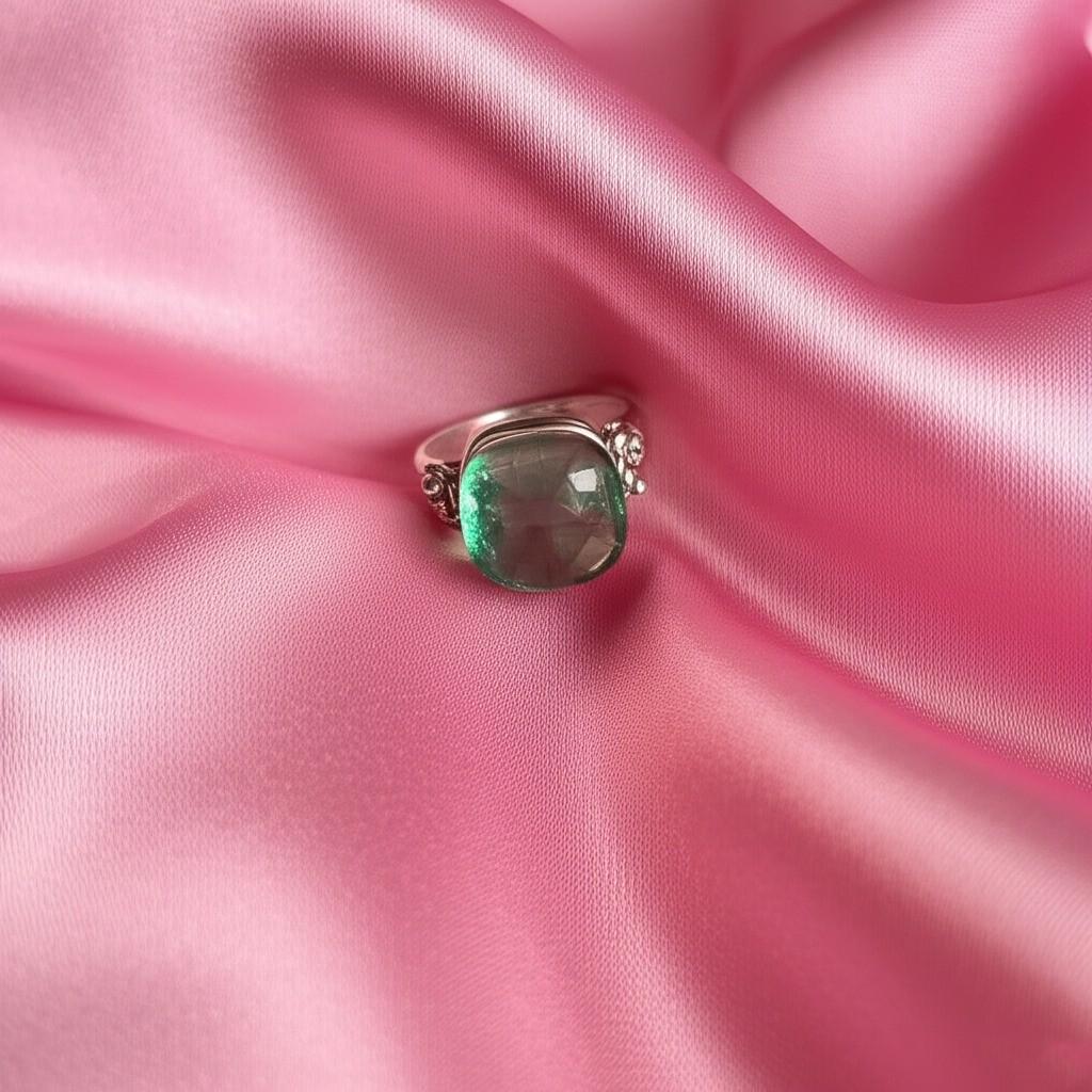 Aquamarine Ring | Sterling Silver Aquamarine Jewelry | Chunky Gemstone Ring | Handmade Gift for Her, Raw Aquamarine Ring, Clear stone ring