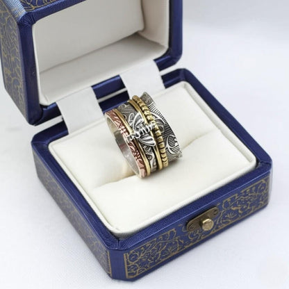 Honey Bee Spinner Ring for Women - 925 Sterling Silver Fidget Ring Handmade Gift | Women's Honey Bee Spinner Ring, Gift for Her, Women Ring