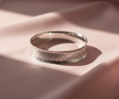 Cuff Bangle, Handmade Bangle, Silver Bangle, Geometric Silver, Women Bracelets, Adjustable Bracelets, Birthday Gift, Textured bracelet, Gift
