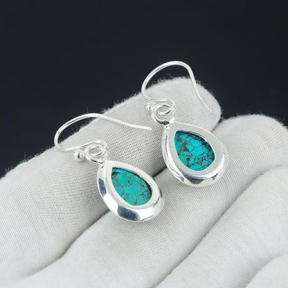 Turquoise Earring, 925 Silver Earring, Handmade Earring, Natural Turquoise, Gemstone Earring, Dainty Earring, Statement Earring Gift For Her