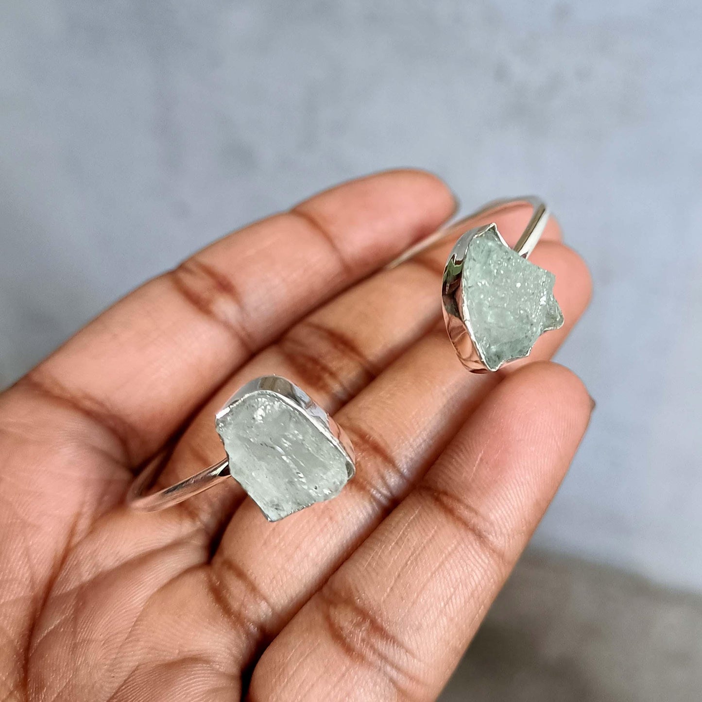 Dainty Aquamarine Bangle, Aquamarine Bangle, Handmade Bangle, 925 Silver Bangle Natural Aquamarine, Gemstone Bangle, Dainty Bangle, Gift Her