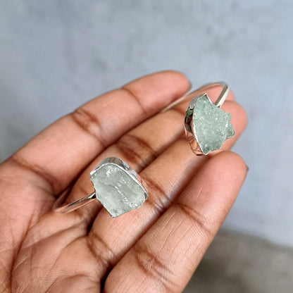 Dainty Aquamarine Bangle, Aquamarine Bangle, Handmade Bangle, 925 Silver Bangle Natural Aquamarine, Gemstone Bangle, Dainty Bangle, Gift Her