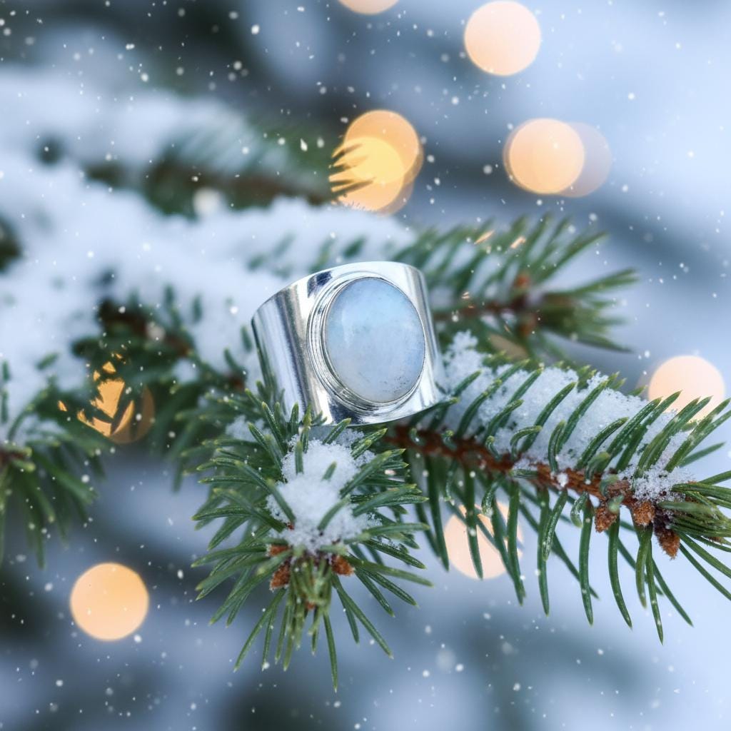 Dainty Moonstone Ring in 925 Silver - Handcrafted Elegance, Statement Jewelry for Her| Natural Moonstone - Christmas gift