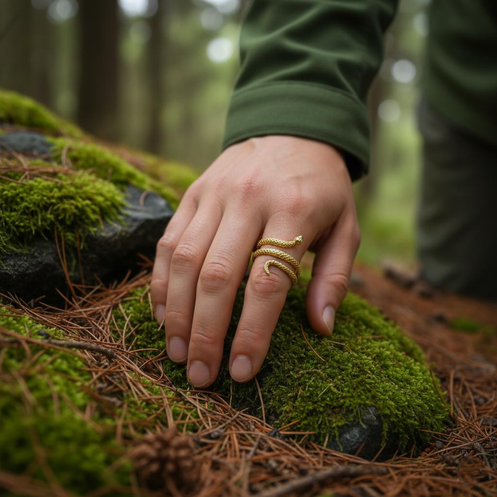 Handmade Silver Snake Ring | Adjustable Serpent Wrap Ring | Boho Gothic Jewelry | Symbol of Protection & Transformation | Halloween Ring
