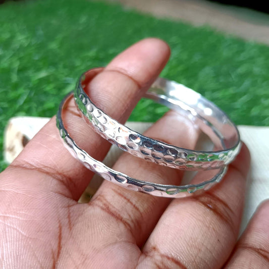 Two Set Bangle, 925 Silver Bangle, Hammered Bangle, Women Bangle, Dainty Bangle, Handmade Elegant & Unique Silver Bracelet For Wedding Gift
