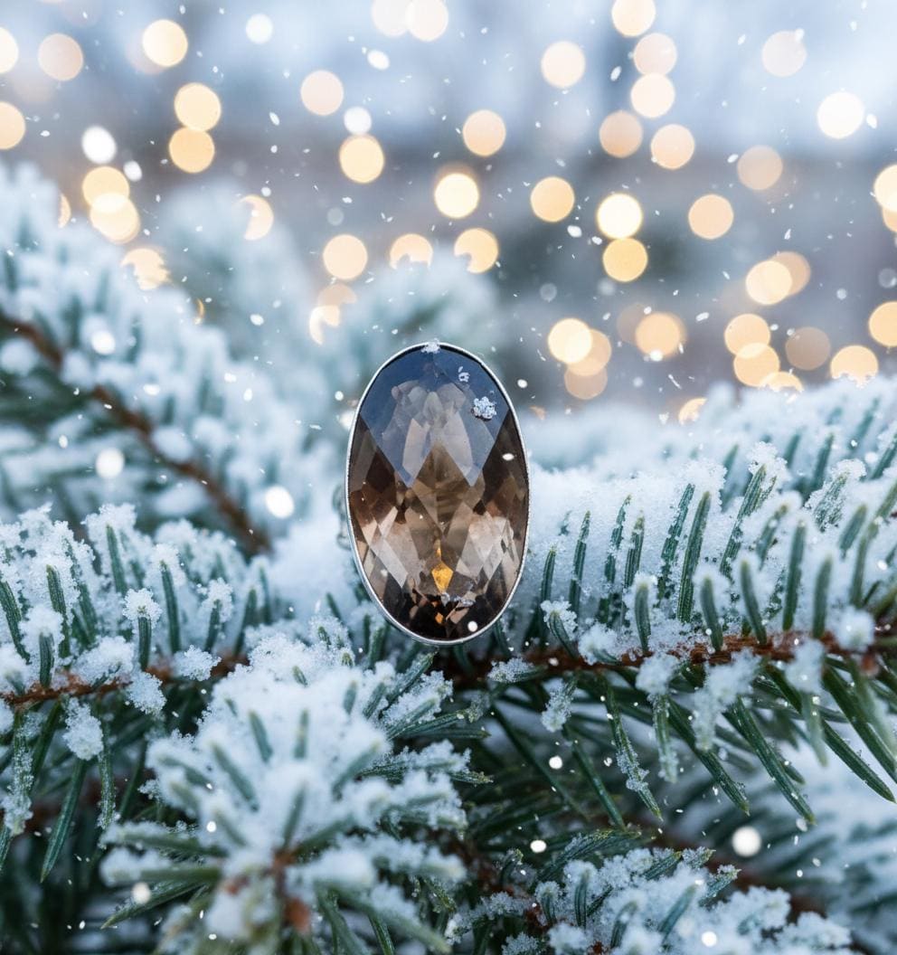 Smoky Quartz Ring 925 Silver Oval Faceted | Boho Healing Crystal Statement Ring| Spiritual Grounding Gift for Her| Handmade Holiday Gemstone