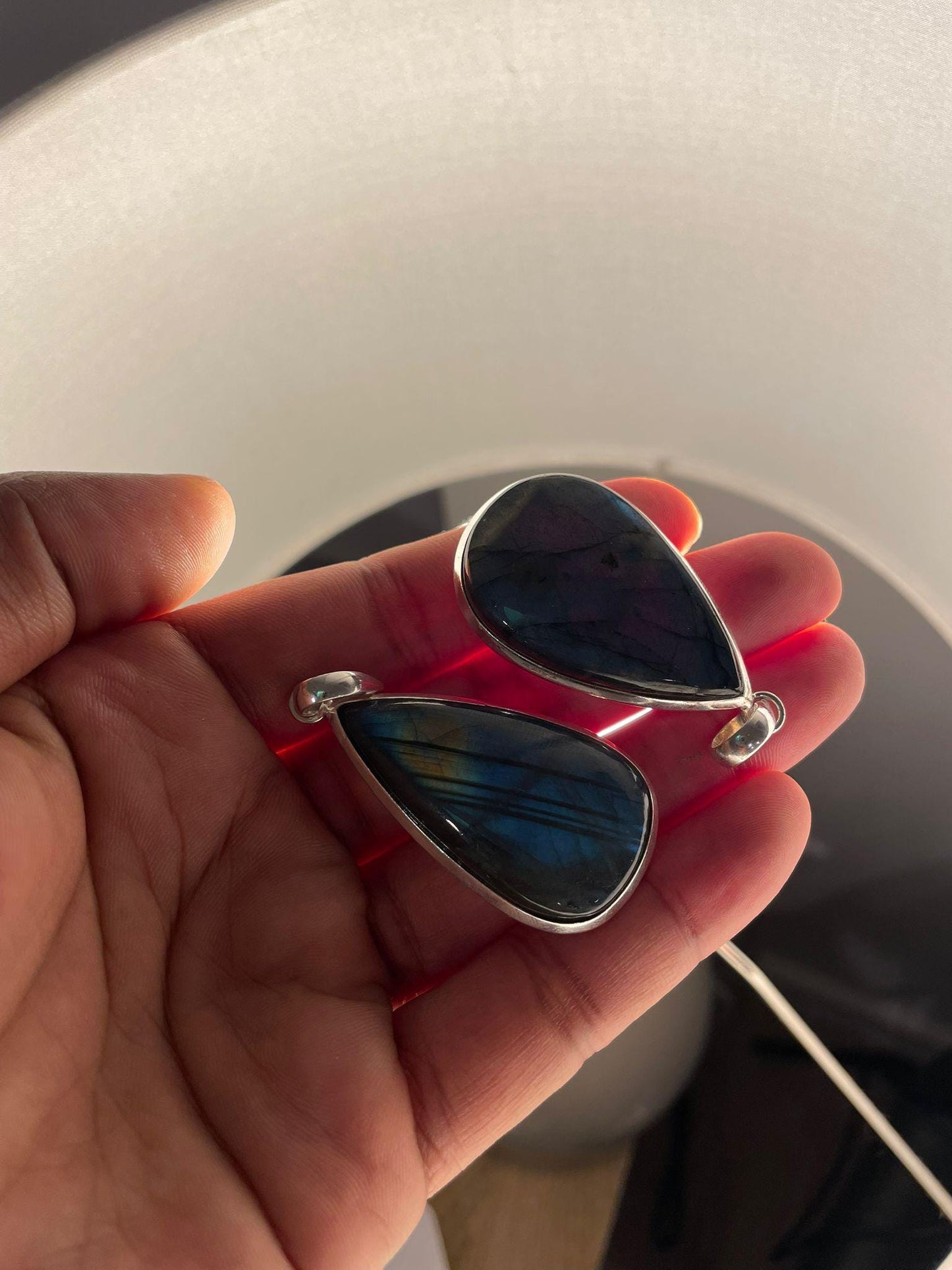 Handmade Teardrop Lapis Lazuli Gemstone Pendant (24x39mm)