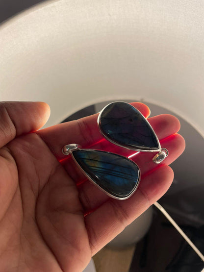 Handmade Teardrop Lapis Lazuli Gemstone Pendant (24x39mm)