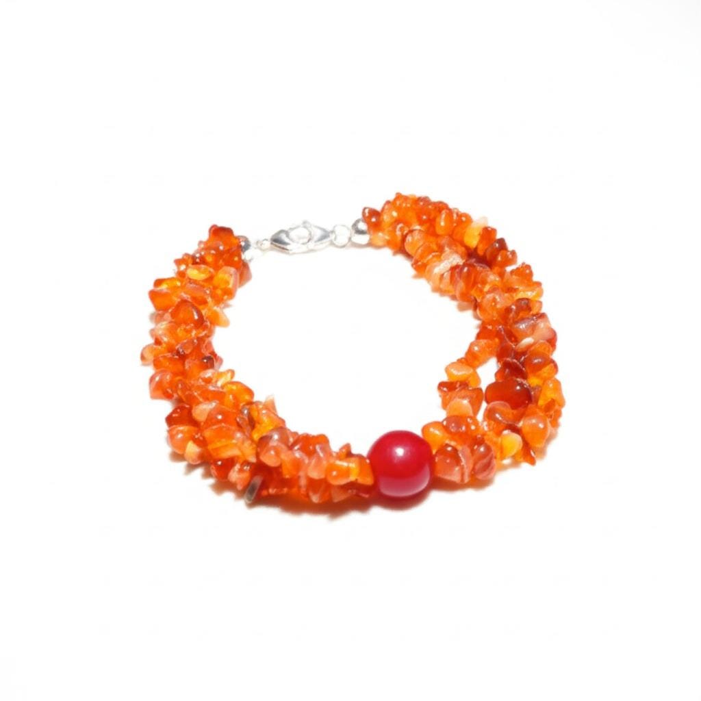 Handmade Coral and Agate Bracelet | Natural Gemstone Jewelry | Red Agate Beaded Bracelet | Healing Stone Bracelet | Gift for Her | Christmas