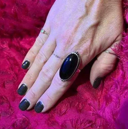 Black Onyx Ring, Handmade Ring, 925 Silver Ring, Statement Ring, Natural Onyx, Designer Ring, Big Stone Ring, Onyx Jewelry, Gemstone Ring