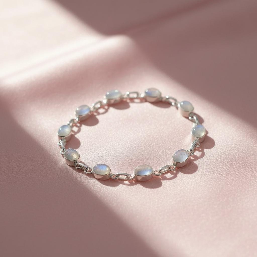 Moonstone Bracelet, White stone bracelets, Handmade Bracelet, white stone bracelet, Gift for her, Gemstone Bracelets, valentines day gift