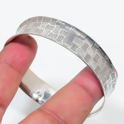 Geometric Silver Cuff Bracelet