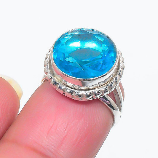 Blue Topaz. Topaz Ring. 925 Sterling Silver Ring. Handmade Ring. Gemstone Ring. Beautiful Ring. Designer Ring. Women Ring. Gift For Her