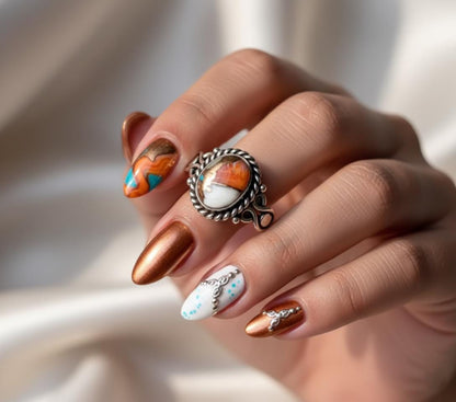 Oyster Copper Turquoise Ring, Women Ring, 925 Silver Ring, Handmade Ring, Natural Oyster, December Birthstone, Gemstone Ring, Dainty Ring