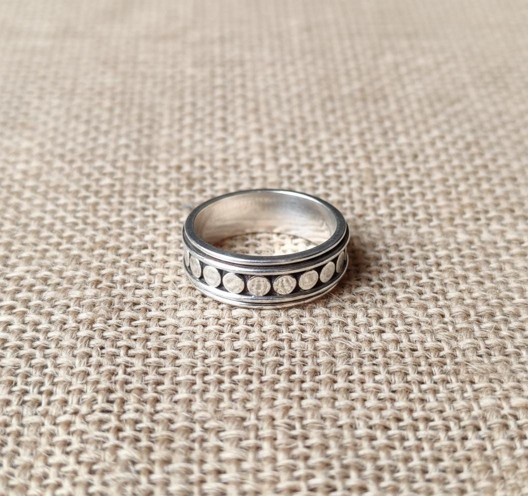 Spinner Ring, Worry Ring, Women Ring, 925 Silver Ring, Handmade Ring, Silver Ring, Thumb Ring, bolls Ring, Anxiety Ring, Fidget Ring