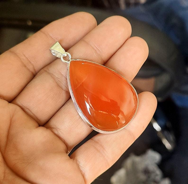 Handcrafted Carnelian Pendant Necklace | Boho Chic Gemstone Jewelry | Energy and Passion, Handmade Pendant, Charm Pendant, Gemstone Pendant
