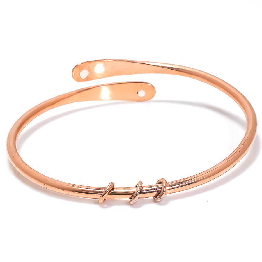 Copper Wire Bangle, Minimalist Copper Bangle, Wire Wrapped Bangle, Rustic Copper Bangle, Dainty Copper Bangle, Copper Cuff Bangle, Gift her