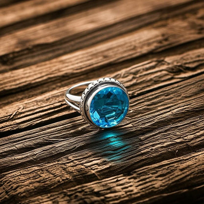 Blue Topaz. Topaz Ring. 925 Sterling Silver Ring. Handmade Ring. Gemstone Ring. Beautiful Ring. Designer Ring. Women Ring. Gift For Her
