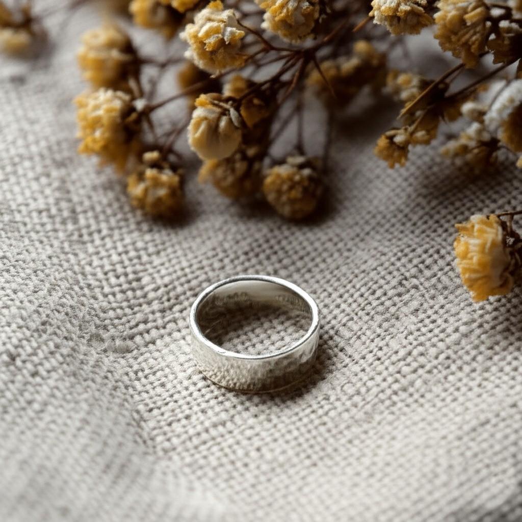 Hammered Sterling Silver Ring | Textured Silver Band, Minimalist Silver Ring | Hand Hammered Band, Everyday Sterling Silver Ring | Gift her