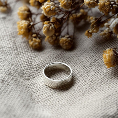 Hammered Sterling Silver Ring | Textured Silver Band, Minimalist Silver Ring | Hand Hammered Band, Everyday Sterling Silver Ring | Gift her