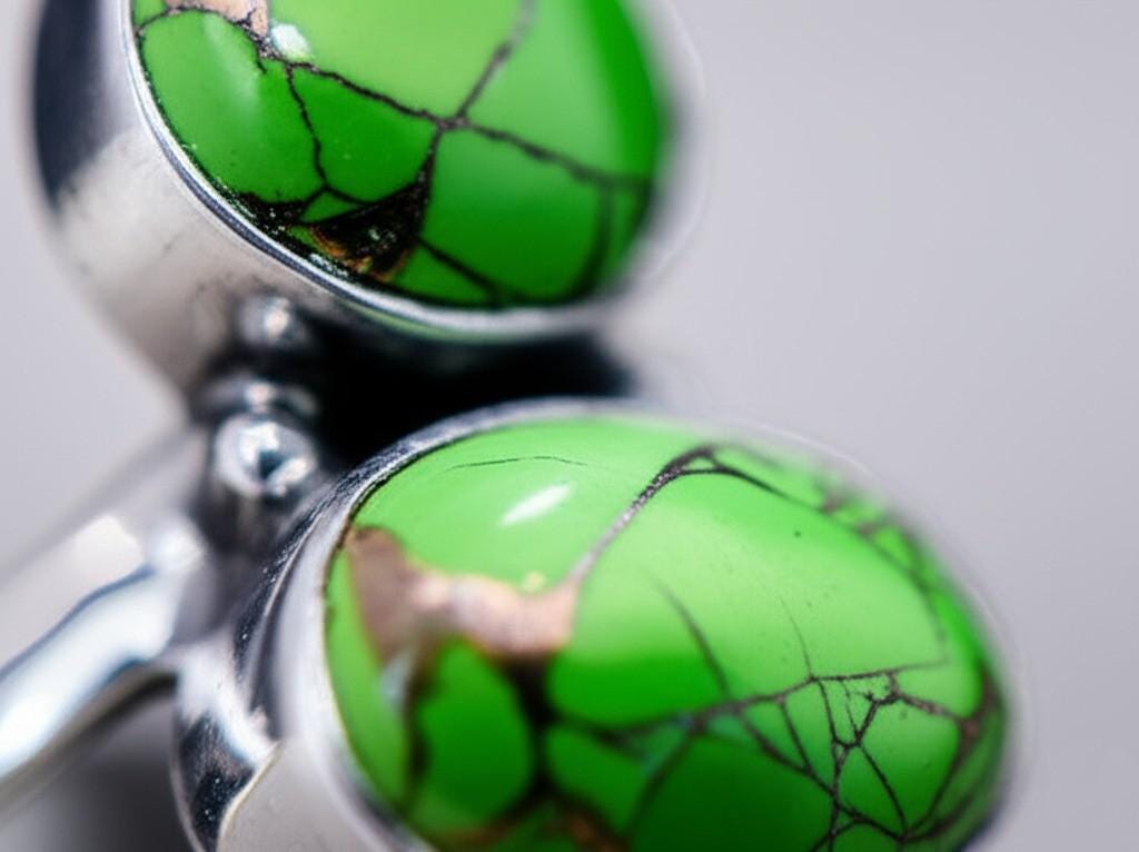 Matrix Trio Ring, Emerald Green Veined Statement Ring, Three Stone Green Matrix, Silver Ring, Handmade silver ring, Gold Gemstone Ring, Gift