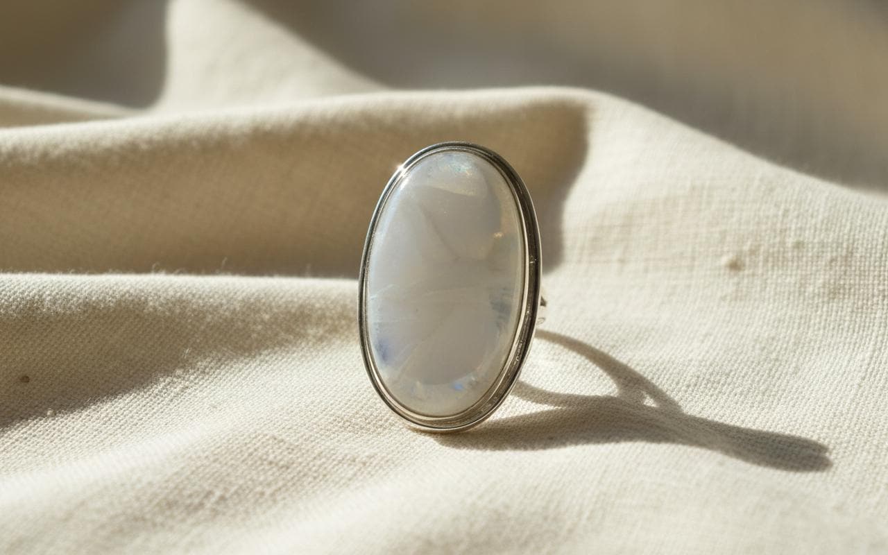 Etsy Moonstone Ring, Gemstone Ring, 925 Silver Ring, Natural Moonstone, Handmade Ring, Dainty Ring, Moonstone Jewelry, Statement Ring, Gift