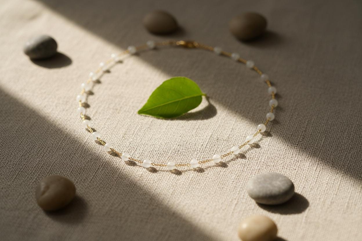 Moonstone Pearl Necklace | Gold-Plated Necklace | Handmade Jewelry | Moonstone Necklace | Gift for Her | Moonstone Jewelry | Christmas Gift